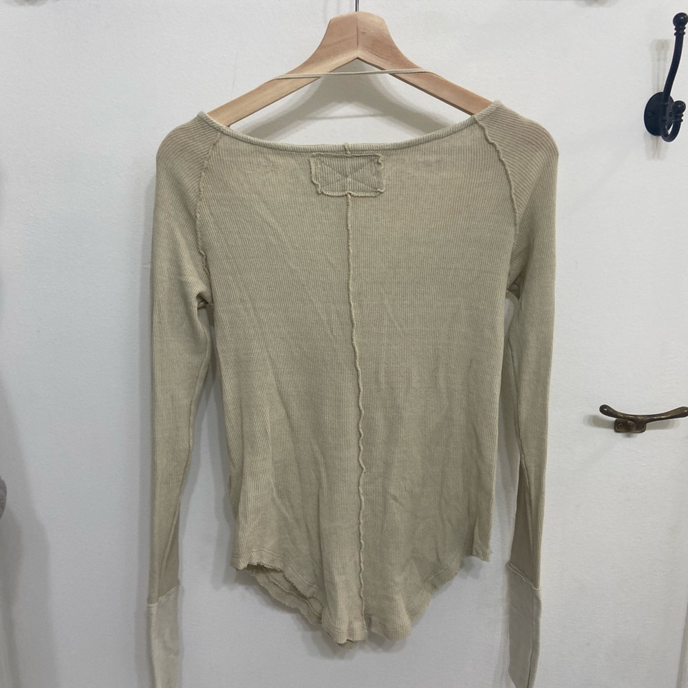 We The Free by Free People Beige Thermal Long Sleeve Top - Picture 6 of 7
